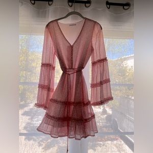 Pink bell sleeved dress
